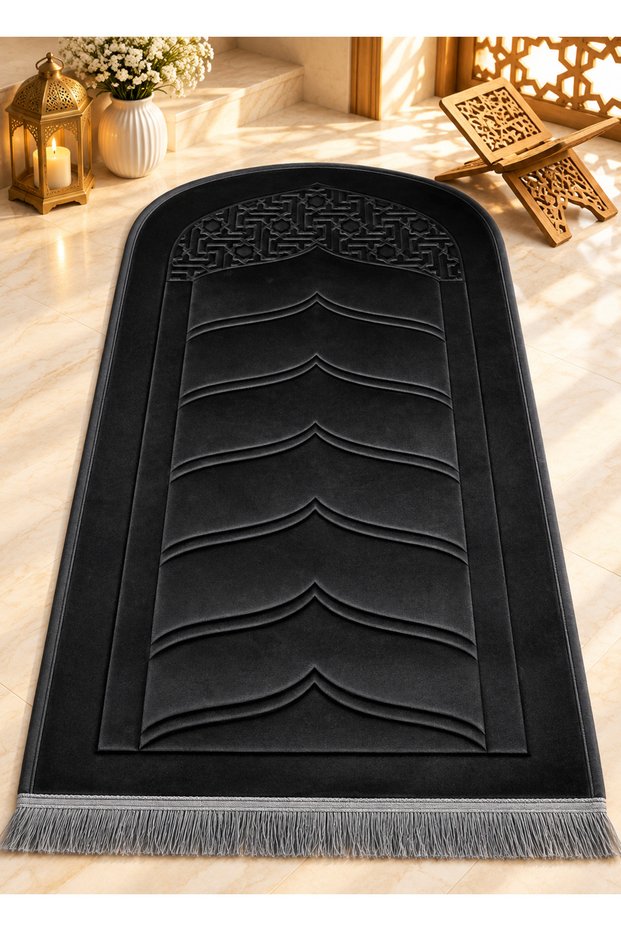 Embroidered Luxury Prayer Mat with Orthopedic Support – Modern Design