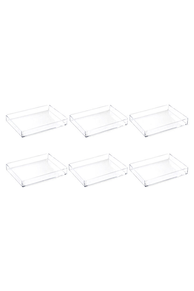 6-Piece Crystal Clear Presentation Tray – 225 X 145 X 20 mm