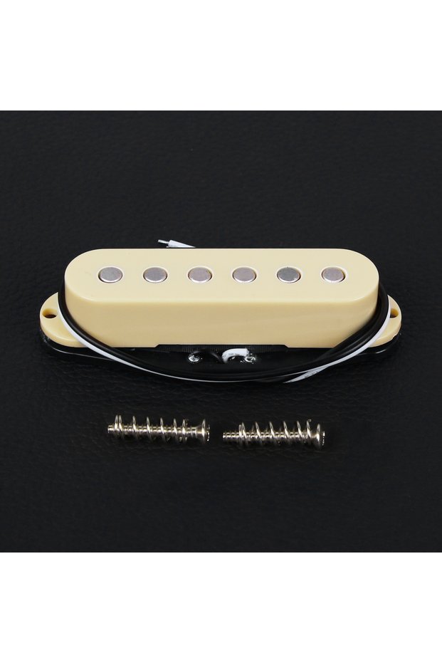 Neck Cream FLEOR 1PCS Alnico 5 ST Electric Guitar Single Coil Pickup Flat Pole Pieces Vintage Guitar