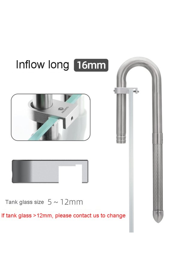 inflow long 16 AQUAPRO Mini Skimmer Stainless Steel Inlet Outlet Pipes Inflow Outflow Shrimp Water F