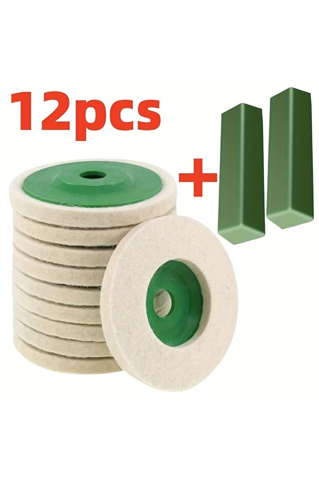 12pcs 3-12pcs100mm Polishing Wool Wheel Grinding Disc 4" Industrial Wool Felt Wheel Metal Rust Remov