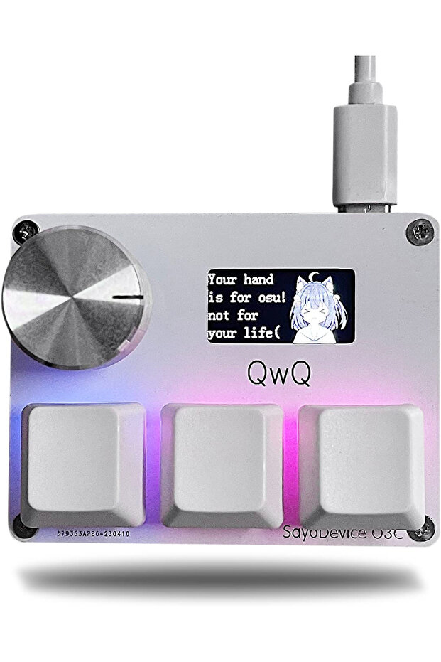 WHITE O3C SayoDevice OSU O3C Rapid Trigger Hall Switches Magnetic Pink Switches Keyboard With Knob S