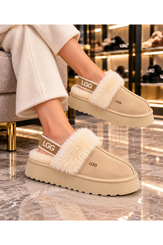 Furry Front-Covered Beige
