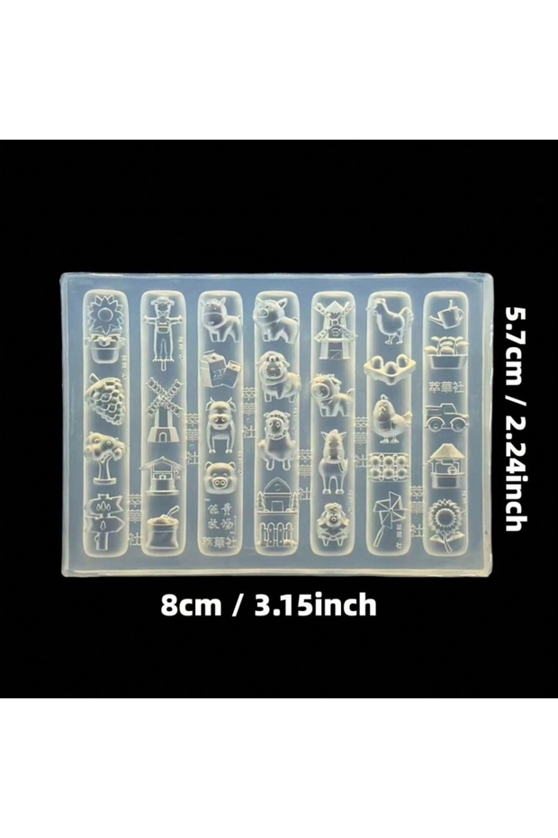 PF-775 3D Nail Art Mold Countryside Farm Vegetable Cartoon Animal Silica Gel Mold for Nail Decoratio