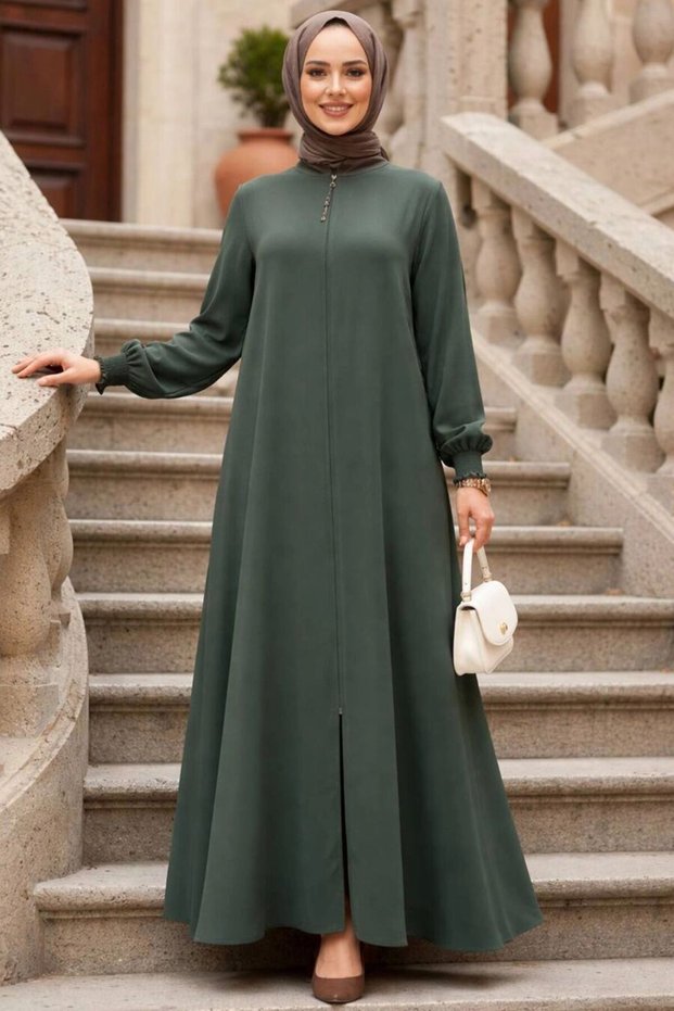 Zippered Mint Hijab Ferace 45287Mint