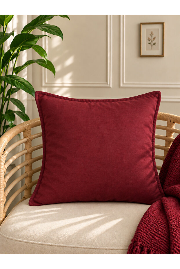 Pearl Velvet Textured Burgundy Cushion Cover 1 Piece