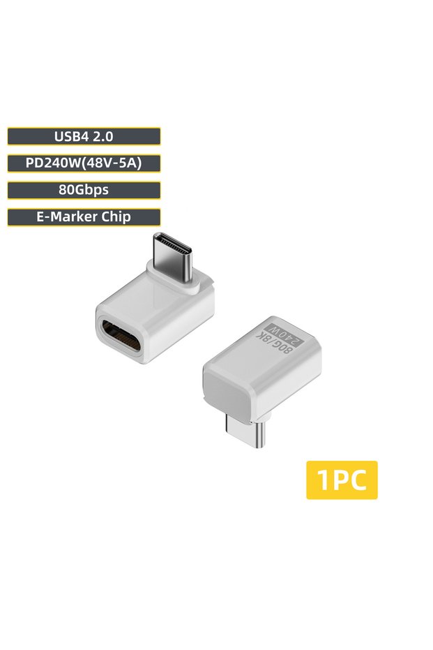 240-80-LT-BS USB4 2.0 PD240W 8K 60Hz Charger Connector for Macbook Mac Mini 80Gbps High Speed USB C