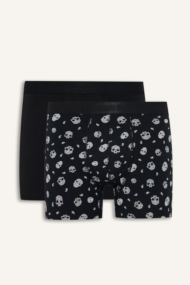 Regular Fit Patterned Boxer with Elastic Waistband, 2-Piece Boxer I7825Ax26Au