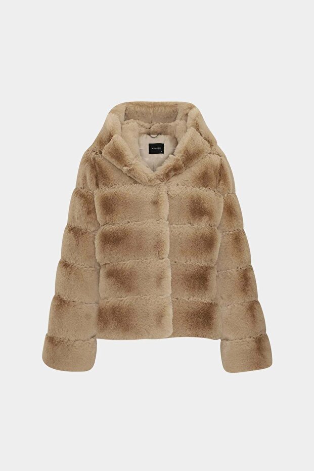 Premium Hooded Women's Rex Faux Fur Coat