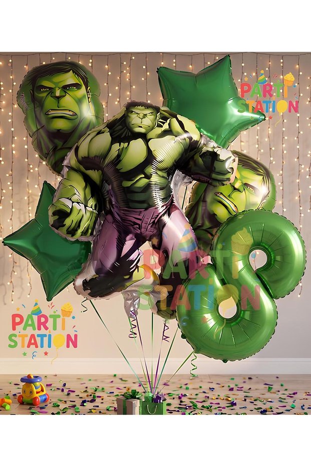Avengers Hulk 8 Years Old Birthday Balloon Set Hulk Theme Birthday Party Balloon Set