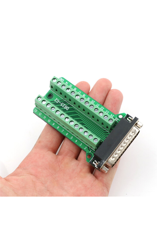 1PC DB25 Male 25Pin Plug Breakout PCB Board 2 Row Terminals Connectors Home Improvement Accessories