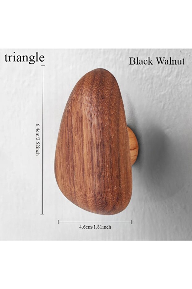 Triangle handle Nordic Creative Solid Wood Pebble-Shaped Cabinet Door Drawer Handle Black Walnut
