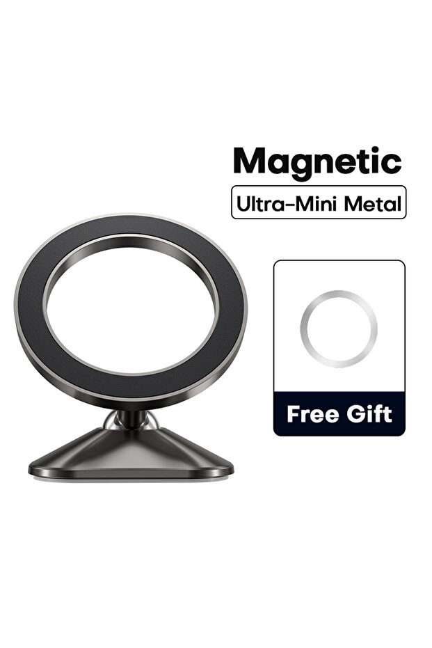 Space Silver QOOVI Mini Magnetic Car Phone Holder Dashboard Cellphone Stand Magnet GPS Mount For Mag