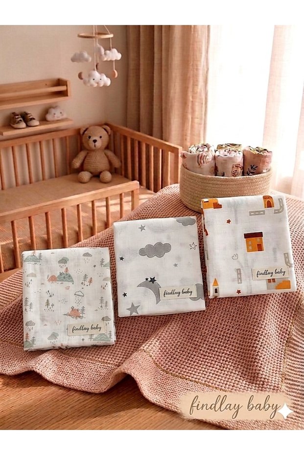Multi-Purpose Muslin Cover & Blanket Set of 3 100% Cotton Oeko-Tex Certified 80X90 cm