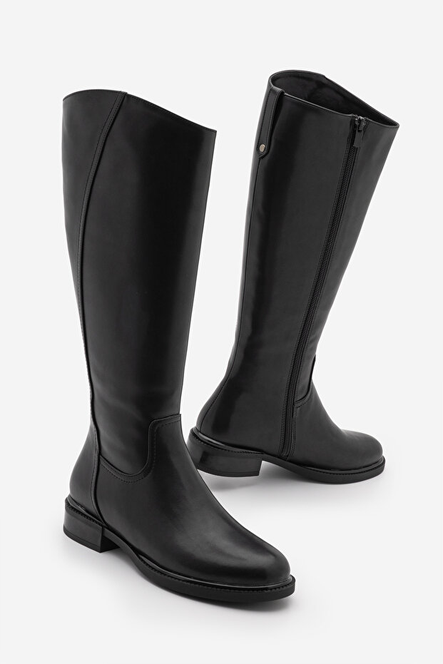 Women's Side Zipper Casual Boots Sirante Black