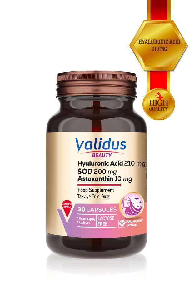 Hyaluronic Acid 210 Mg + Astaxanthin 10 Mg 30 Capsules