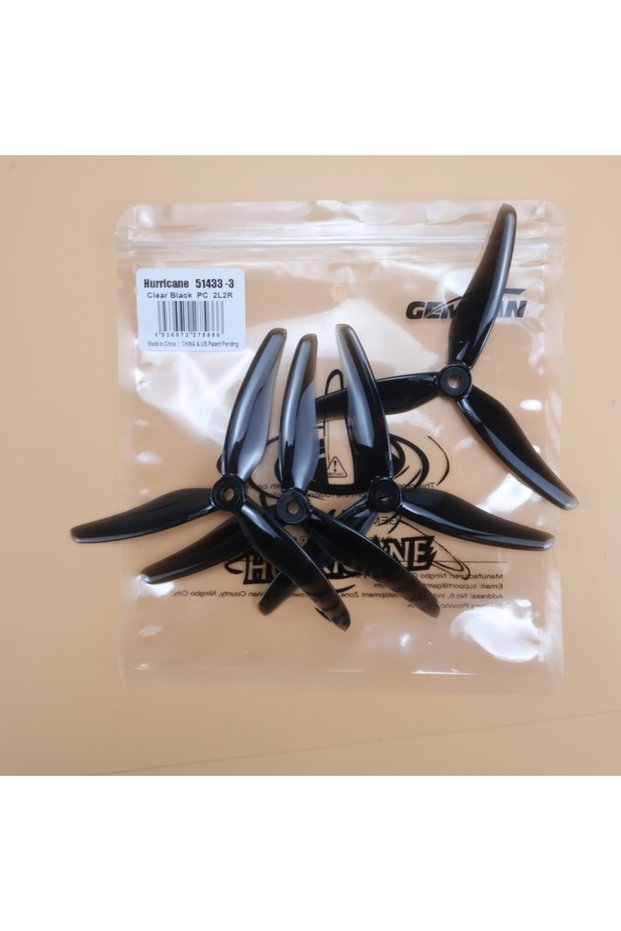2pairs 51433 Black 2 Pairs/4 Pcs Gemfan 51433 5 Inch 3 Blade/Tri-Blade Propeller Props CW CCW Brushl