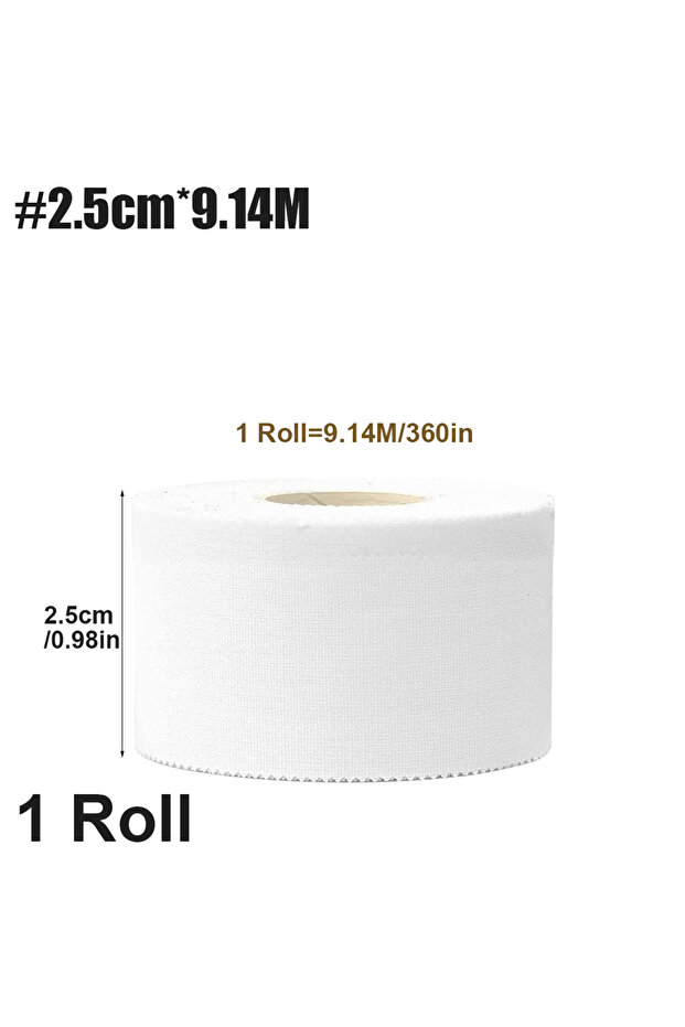 White-2.5cm-4Roll 4-Rolls Athletic Sports Tape | Very Strong Easy Tear NO Sticky Residue | Best Tape