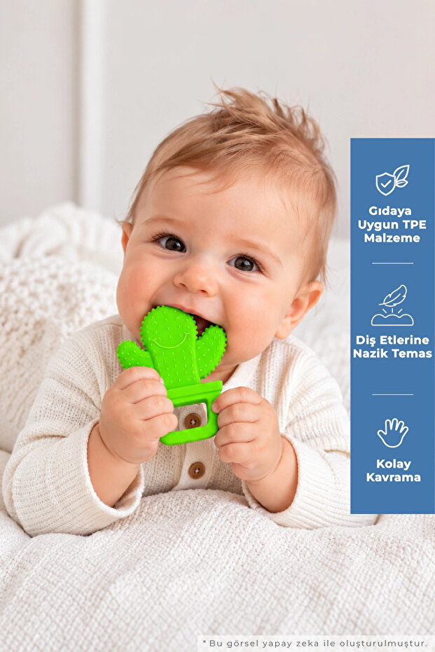 Soft Cactus Teether Light Green