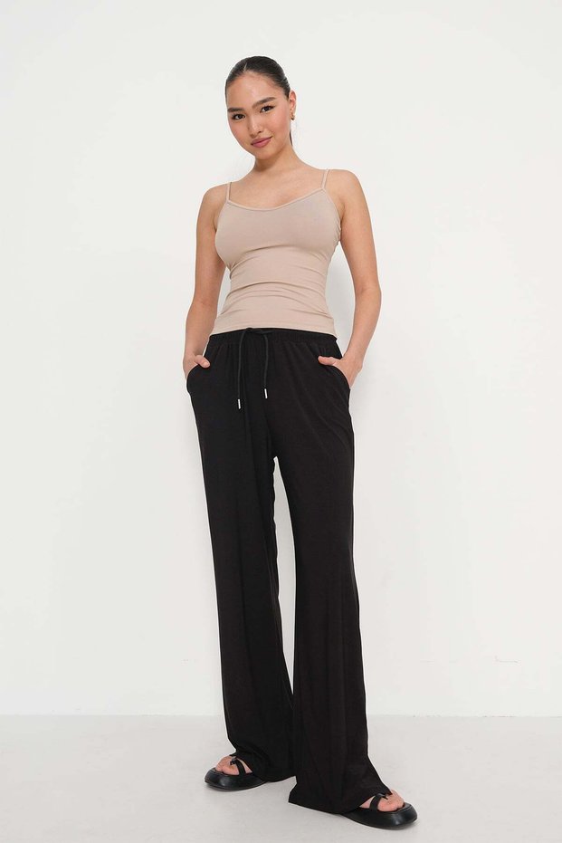 Wide Leg Trousers with Elastic Waist Pn17095