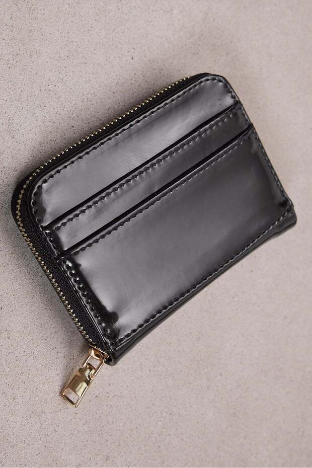 Zippered Patent Leather Wallet Czdn122-F6