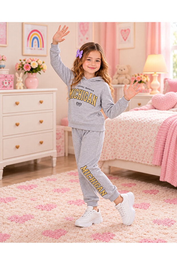 Youthful Hooded Slim Tracksuit Set