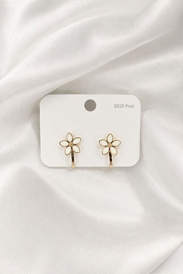 Steel Children's Earrings - Clip-On (Non-Pierced) - Flower Model - for Non-Pierced Ears