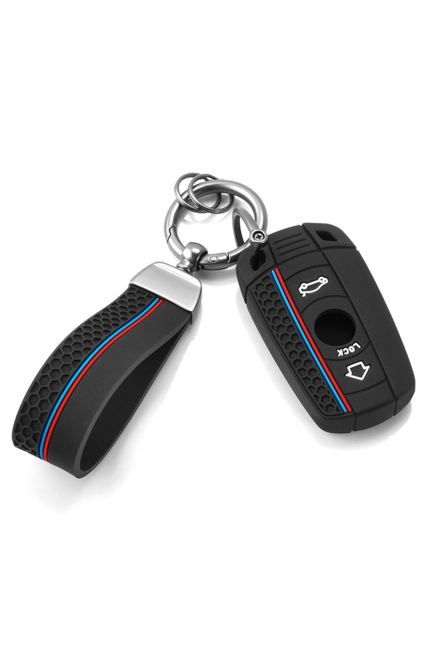 black Silicone Car Key Case Key Chain For BMW E60 E61 E70 E81 E87 E90 E91 E92 X1 X5 X3 1 3 5 6 Serie