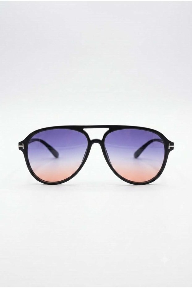 Black Lightweight Frame with Blue Lenses Classic Drop Model Protective Sunglasses