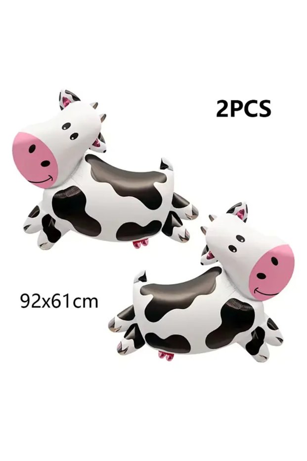 Cow AS PICTURE Large Cow 2pcs 2Pcs Cow Foil Balloons Cow Shape Balloon for Farm Theme Birthday Party