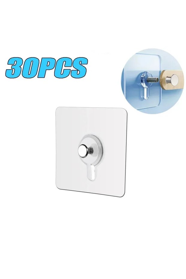 30PCS 10/20 Pack Strong Adhesive Hooks Picture Frame Poster No Drilling Hooks Waterproof Kitchen Bat