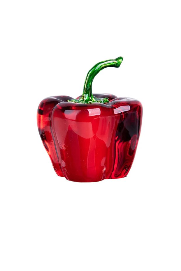 Red Green Pepper Ornaments Coloured Glaze Decoration Glass Home Decor Glass Crystal Quartz Gift Souv