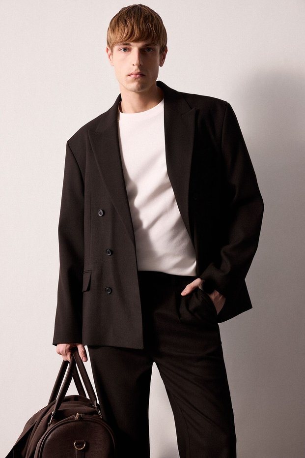 Regular Fit Double-Breasted Blazer Jacket H5285Ax26Au