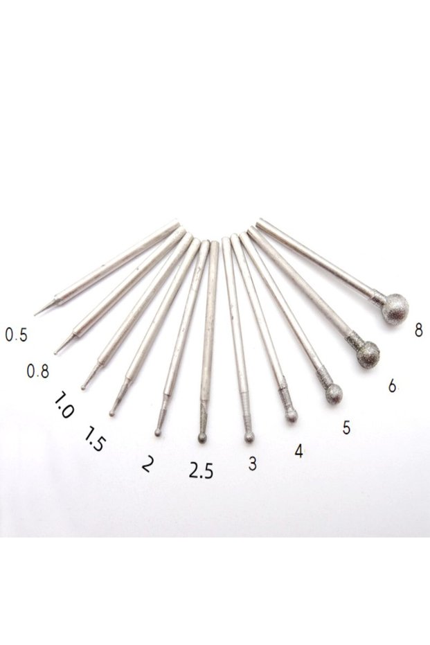 full set 11pcs 11Pcs Set Diamond Grind Needle Head Cutter Jade Carve Tool Engrave Rotary Spherical B