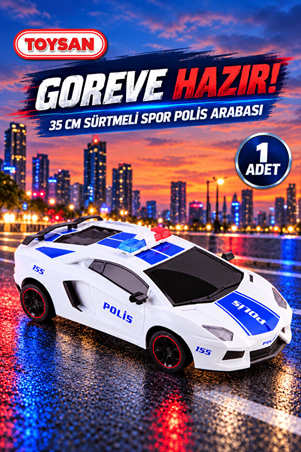1/12 Rubbed Sports Police Car Lam 35 cm 1 Piece