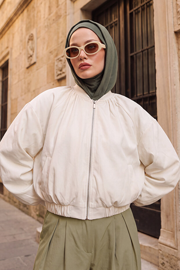 Women's Ready-To-Wear Bonnet with Winter Hood and Closure Feature, Khaki, B-89O