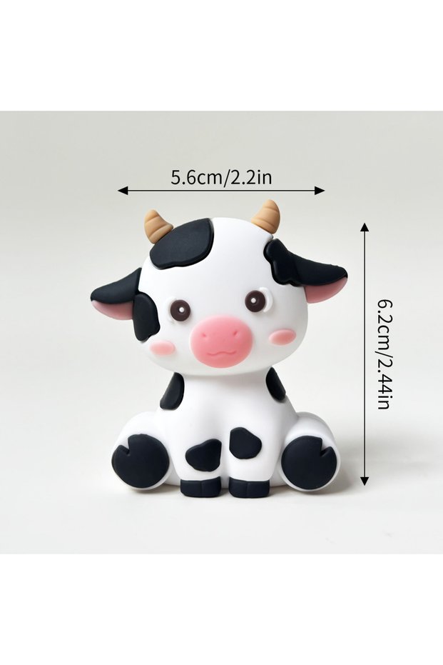 K4 Farm Animal Cake Topper Set Cute Pig Sheep Cow Horse with Vegetables Cartoon Design for Kids Birt