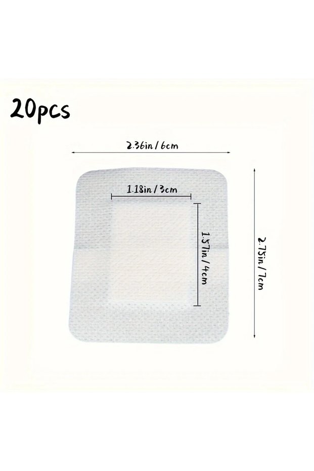 trumpet-20PCS 20PCS Wound Dressings, Breathable Edge Gauze Pads, Latex Free Bandages, Self-adhesive