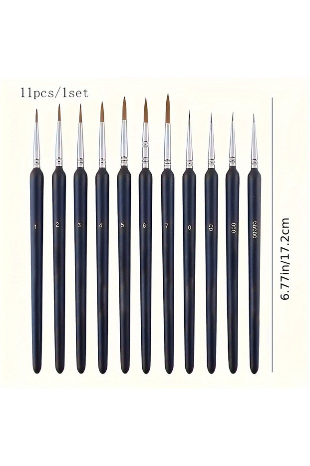Black 11pcs 11Pcs Premium Miniature Fine Detail Paint Brushes Set Mini Tiny Paint Brush Thin Tip Pai