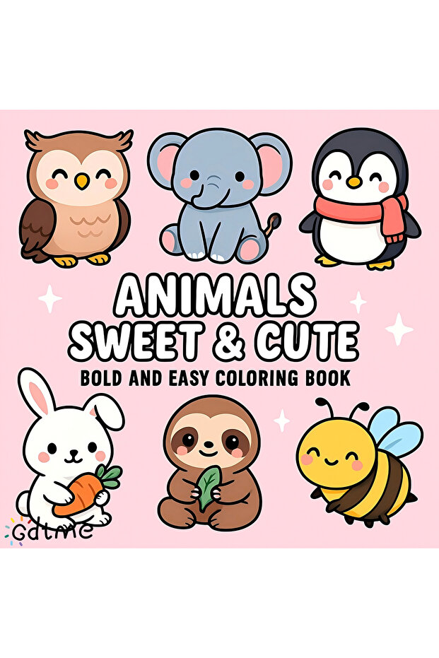 MULTI ANIMALS SWEET & CUTE Coloring Book Stress Relief Educational Paperback Painting Gift Doodles B