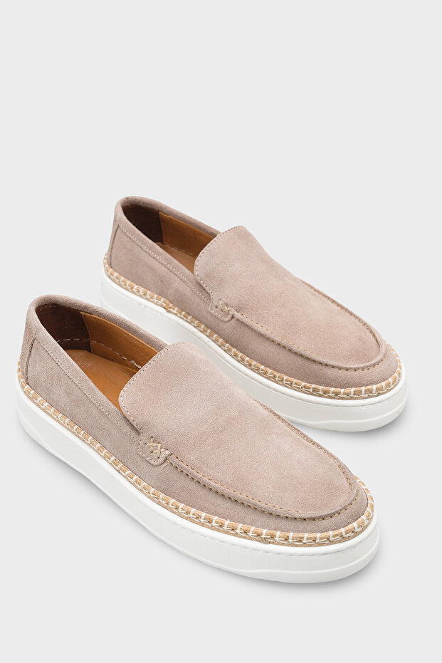 Sergen Genuine Leather Suede Men's Loafer Shoes with Genuine Leather Lining