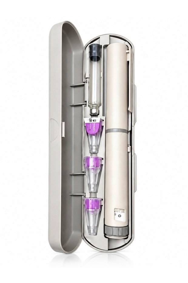 V3 Reusable Cartridge Holder, 60-Unit Adjustable Device with Empty Cartridge, Pen Tip & Protective Storage Case