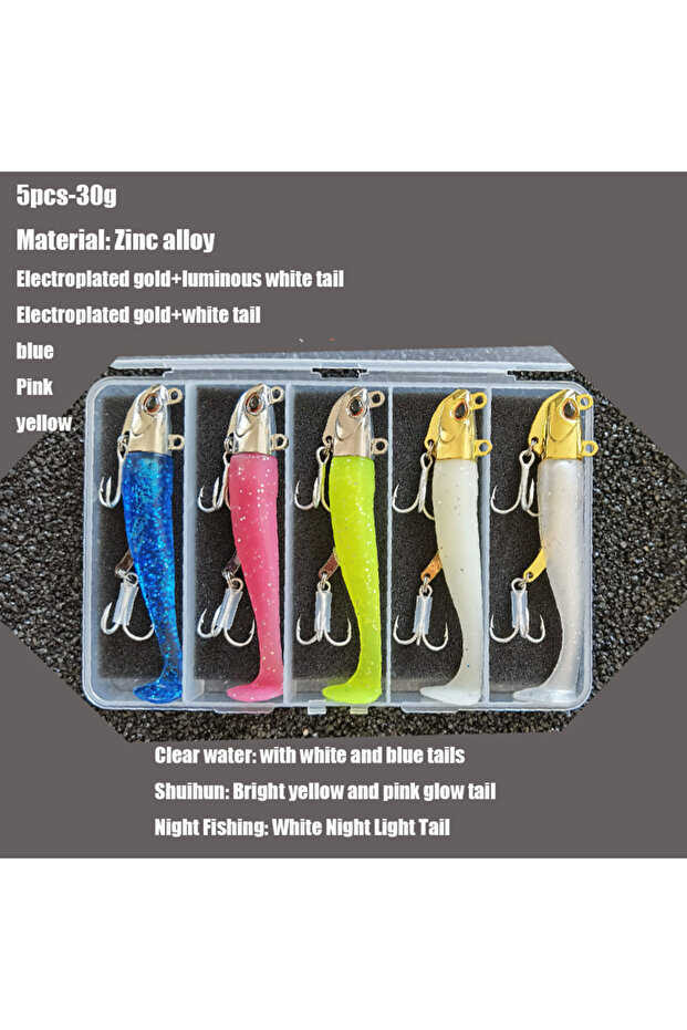 C 5pcs 30g/111mm Artificial Bait Lumious/Glow Mackerel Sea Bass Snapper Fishing Lure Wobblers Swimba