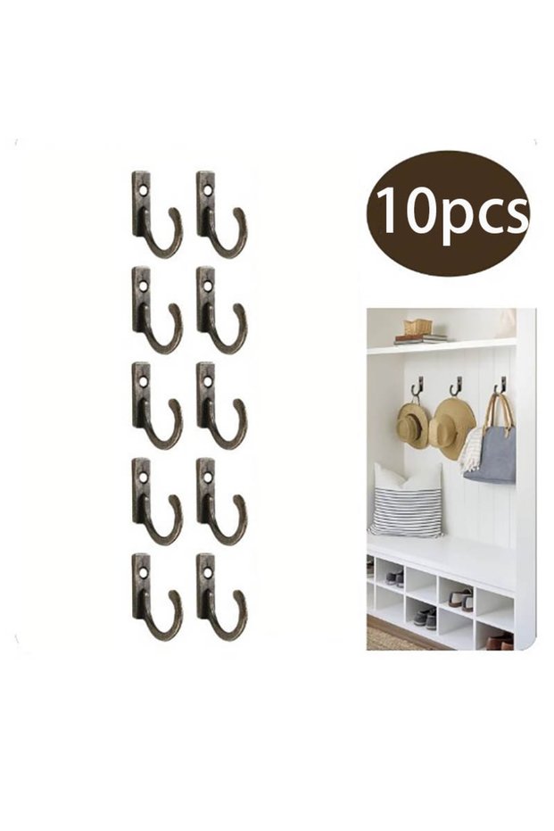 10pcs Vintage Hooks Wall Hanger Curved Buckle Horn Lock Clasp Hook For Wooden Jewelry Box Furniture