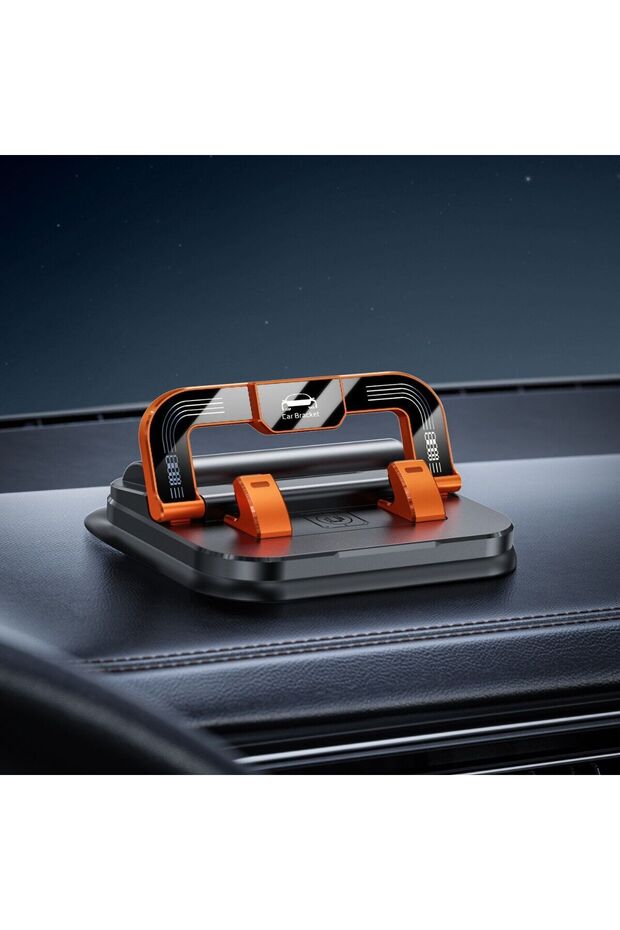Orange New Car Phone Mount for Car 360° Rotatable Dashboard Horizontal & Vertical Viewing Cell Phone