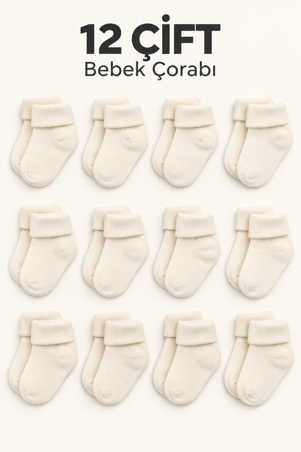 12 Pack Natural Bamboo Baby Socks / Newborn Baby Socks Are Seamless