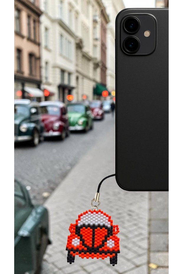 Miyuki Beads Handmade Orange Car Phone Charm - Charm