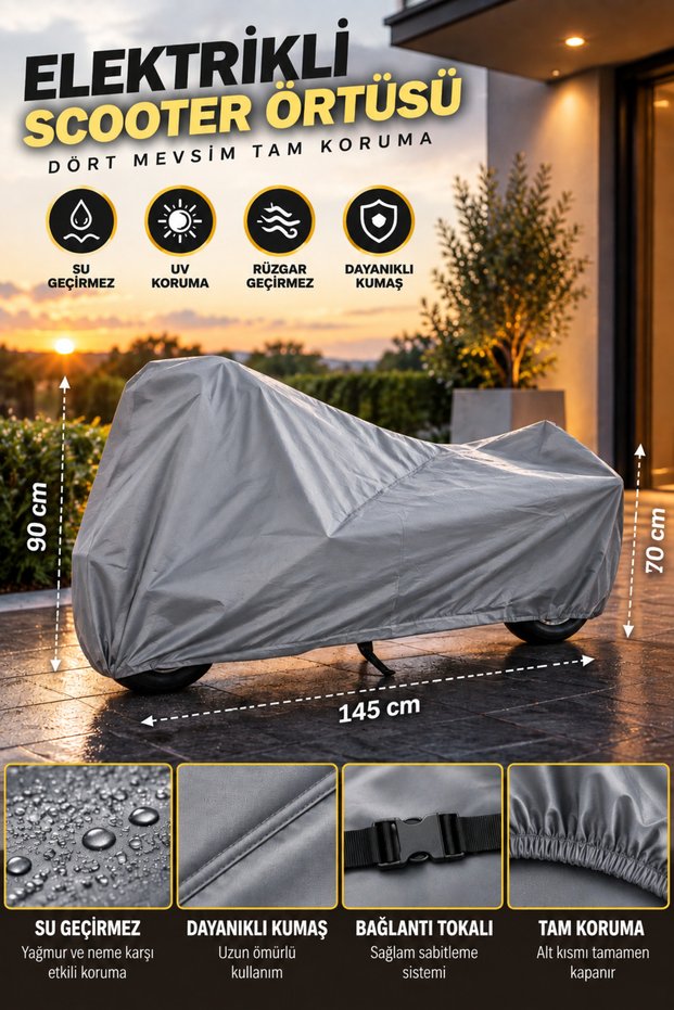 Electric Scooter Tarpaulin Storage Case Gray