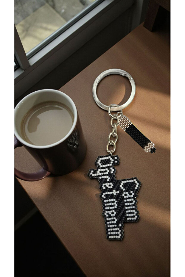 Miyuki Beads Handmade My Dear Teacher and Black Pen Keychain/Bag Ornament