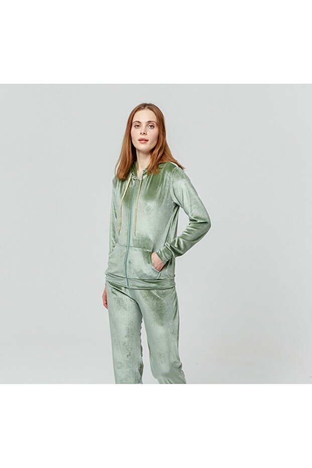 Stoneless Velvet Women's Suit - Wide Leg